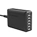 Price comparison product image RAVPower 60W 6-Port USB Charging Station with 12A Total Output, Travel Friendly Desktop Charger with Multiple Protections and a 2.4A Max Output per Port for Simultaneous iSmart Charging -Black