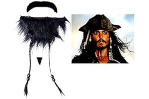 LOVELEGIS Pirat des karibischen falschen Bartes - Jack Sparrow - Aufkleber - Zubehör - Verkleidung - Halloween - Karneval - Partys - Mann - Kinder - Geschenkidee für Weihnachten und Geburtstag