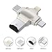 Produktbild TedGem Kartenlesegeräte 4 IN 1 MICROSD Kartenleser USB 2.0,Lightning/Type-C/USB-A/USB-Micro Stecker für iPhone/iPad/Android/Type-C Phones Mit OTG-Funktion,USB Kartenleser iPhone Silber
