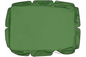 QYCSL 2 & 3 Seater Sizes Outdoor Garden Swing Chair Canopy Cover Waterproof Windproof Anti-Uv Hammock Replacement Canopy Roof Sun Shade Cover (Only Canopy Cover),Green,249x185x18cm/98x73x7''