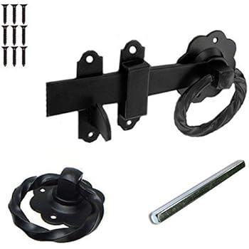 1 Loquet de verrouillage de sécurité avec en laiton épais pur, loquet de portail ultra résistant, noir
