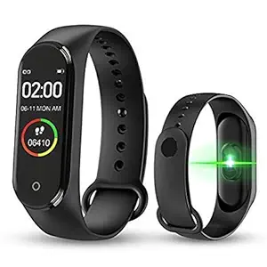 Denlok M4 Intelligence Bluetooth Health Wrist Smart Band Watch Monitor/Smart Bracelet/Smart Watch for Men/Activity Tracker/Bracelet Watch for Men/Smart Fitness Band - Black Silica