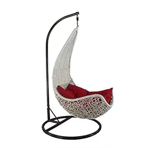 kaushalendra Swing Hammock Chair for Adult Swings Jhula with Stand 120 kg Capacity (White)