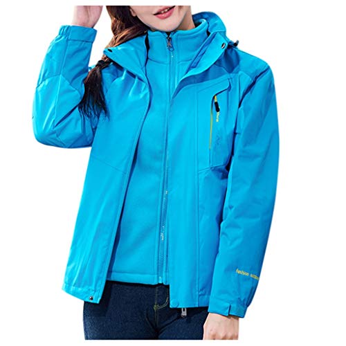 Preisvergleich Produktbild Timogee Mäntel Damen Regenjacke Wasserdicht Atmungsaktiv Warme Hoodie Abnehmbare Atmungsaktive Sportjacken Funktionsjacke Übergangsjacke