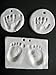 Soft white baby handprint air drying clay kit- makes 8-12 newborn prints