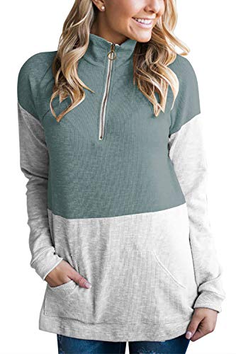 NICIAS - Camiseta de Manga Larga - Túnica - Manga Larga - para Mujer Verde Verde L