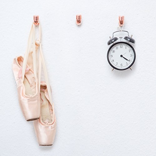 Design Kleiderhaken von rod & knot – THE COPPERHOOK aus Kupfer, Vintage, Antik, Garderobenleiste, Mantel- und Handtuchhaken für Küche oder Bad – 3 handgefertigte Haken inkl. Halterung - 4