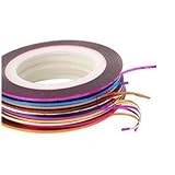Nail Art Striping Tape Line Decoration pack of 10 rolls + 100 Lint Free Nail Wipes