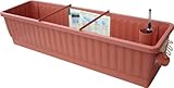 jardineras xxl Altura: 18,5 cm XXL - Jardinera con Comparan. VENEZIA 100 cm terracota