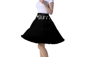 Tmade Jupe en Tulle pour Femme - Jupon de Cosplay Multicouche - Jupe Tutu pour Halloween Rock Party Festival Celebration Longueur