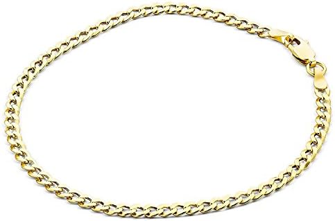 14 carat 585 yellow gold curb bracelet, 4.4 mm wide, unisex