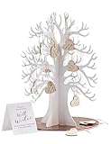 Maße Baum: ca. B29 x H35cm Ginger Ray Hochzeit Gästebuch Wunschbaum Holz 70 Herzen weiß