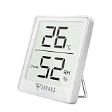 DOQAUS Thermomètre Intérieur, Hygromètre Intérieur de Haute Précision, ℃/℉Commutable, pour Détecter humidité et la température, Indication du Niveau de Confort, Portable (Blanc)