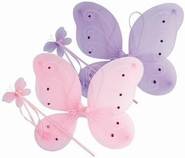 Girls Only Fairy Wings and Wand Dressing Up Set (Purple)
