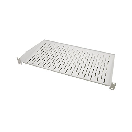 BIGtec 19" 1HE Fachboden Ablageboden Einlageboden grau Tiefe 250mm Nutzbreite 445mm für Wandgehäuse Netzwerkschränke Serverschränke Rack-Rahmen RAL7035 Traglast 10kg