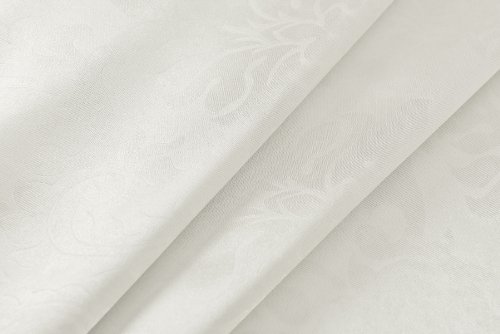 Satin Emboss / Reliefprägung bemustert Vorhang Gardine, Barock, Weiß -20370- Blickdicht zum Verdunkeln mit Ösen, 245×135 (Höhe x Breite in cm), 20370 - 4