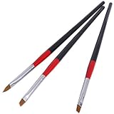 SODIAL(R) 3 X Acrylic UV Gel Nail False Tips Builder Brush Pen