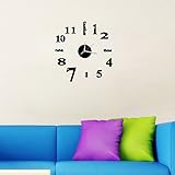 WXIN Wandsticker Uhr / Chinesisch Und Englisch Digital Spiegel Wandaufkleber Uhr / Schwarz