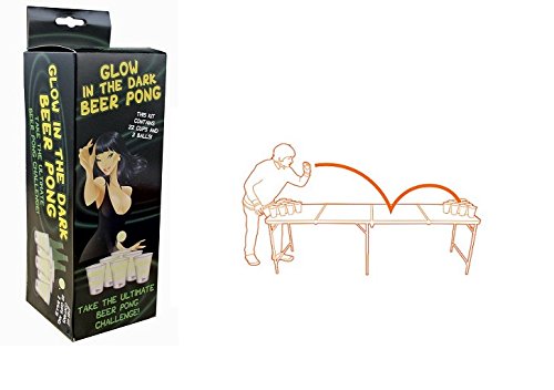 Preisvergleich Produktbild KULTFAKTOR GmbH Leuchtendes Beer Pong Party Trink-Spiel 24-teilig Weiss-transparent Einheitsgröße