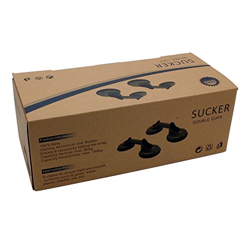 Forever Speed 2x Saugheber Aluminium Suction Lifters Glass Suction Vacuum Lifter 120 mm max.100kg mit 2 Saugnäpfen - 5