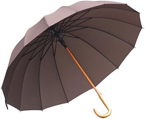 increasing16 umbrella vintage long umbrella Solid wood curved handle wind tandem wing-E