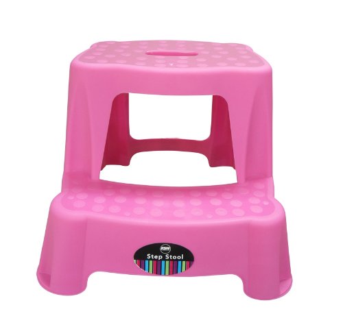 RSW Pink High Quality Sturdy Plastic Step Stool Home Bathroom Kitchen