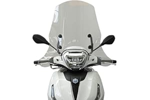 MIM Distribution Parabrezza Fabbri per Piaggio Beverly 300 400 2021, Vetro Temperato, Chiaro, Motocicletta, Anteriore