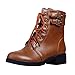 Produktbild R-Cors Damen Stiefeletten Mode Elegante Stiefel Herbst Winter Schuhe Vintage Style Retro Zunehmende Stiefeletten Schuhe Booties Cross Schnürgürtelschnalle Große Kurze Stiefel