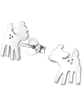 Laimons Kids Kinder-Ohrstecker Kinderschmuck Reh Rehkitz glanz Sterling Silber 925