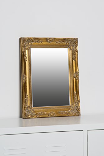 Wandspiegel gold Barock Spiegel shabby chic NEU 47 x 37 cm mit Facettenschliff - 3