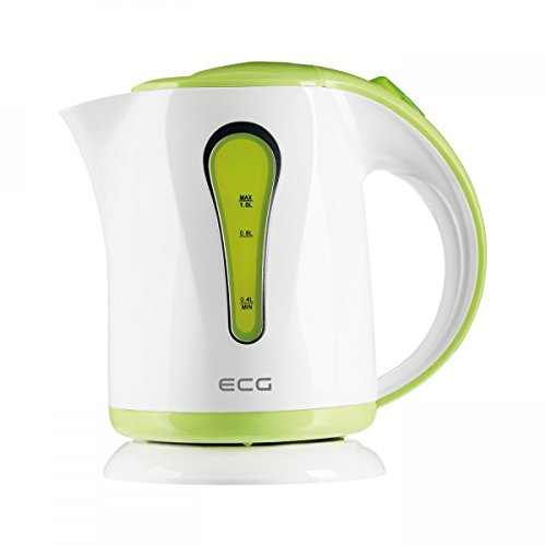 ECG RK1022 Wasserkocher Verdampfer 1 Liter 1000W kabellos Kalkfilter weiß-grün