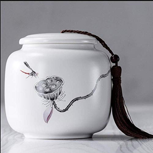 gousheng Lagertank Keramiktopf Teekanne Keramik GroßEn Lagertank Verschlossenen Dosen Kerze, Kaffee, SüßIgkeiten, Salz 12 * 12,5 cm