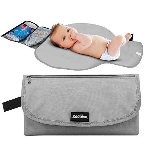 Preisvergleich Produktbild Zooawa Tragbare Windel Wickelauflage Matte Wasserdichte Klappstation Kupplung Reisetasche für Baby Kleinkinder, Grau