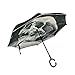 Produktbild Umkehrschirme mit C-förmigem Griff Coll Skull Head Under Sky Starry Night Winddicht Anti-UV-Falten für das Auto