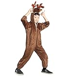 AN74 Gr. 98-104 Elchkostüm, Elch Faschingskostüme, Elchkarnevalskostüm, für Kinder, Jungen, Mädchen, für Fasching Karneval Fasnacht, auch als Geschenk zum Geburtstag oder Weihnachten