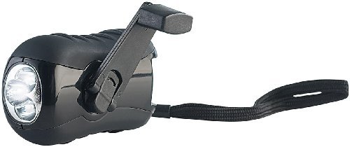 Lunartec Outdoor Dynamo-Taschenlampe mit 3 LEDs, 0,2 W, 9 lm, schwarz - 2