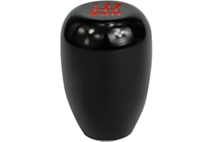 JNNJ Auto Schaltknauf Universal, Auto 5-Gang Schaltknauf, Schalthebel Mit 3 Adaptern, Aluminiumlegierung Schaltknauf-Adapter, Auto Styling Zubehör Racing Style(Schwarz)