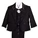 Dressy Daisy Baby Boy' 5 Pcs Set Formal Tuxedo Suits No Tail Wedding Baptism Christening Outfits Size 6-9 Months Black