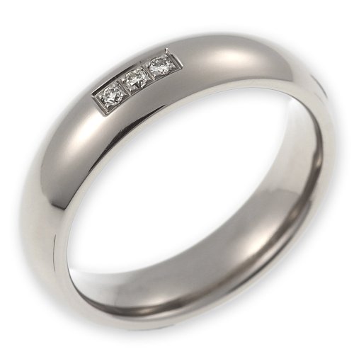 CORE by Schumann Design Ehering / Trauring / Partnerring core.titan Titanring poliert mit 3 Diamanten 0,045 ct TT003.02.p.54