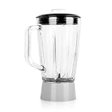 Klarstein Carina Lucia Küchenmaschine Mixkrug Ersatzteil (1,5 Liter-Glaskrug, 6 Klingen, Deckel mit Gummidichtung) klar