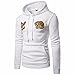 Produktbild Herren Kapuzenpullover Hffan Stickerei Winterpullover Strickpullover für Männer Pullover Hoodie Kapuzenjacke mit Kapuze Sweatshirt DruckenTops Mantel Outwear Coat Sweatshirt (Weiß, M)