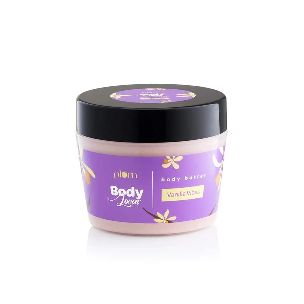Plum BodyLovin' Vanilla Vibes Body Butter | Intense Moisture | Non-Greasy | Quick Absorbing | Rich Shea Butter Formula | For 