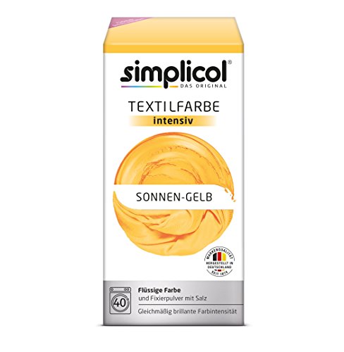 Simplicol Textilfarbe intensiv all in 1 -Flüssige Rezeptur "Sonnen-gelb" Neu!