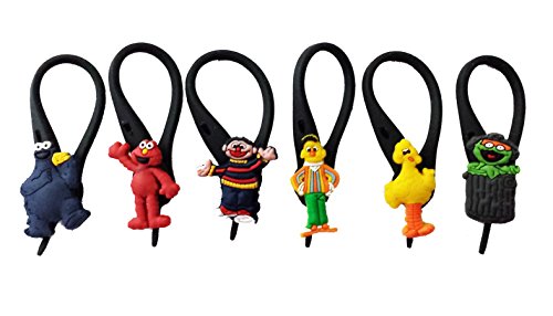 6 pcs Sesame Street Soft Zipper Pull Charms for Backpack Bag Pendant Jacket