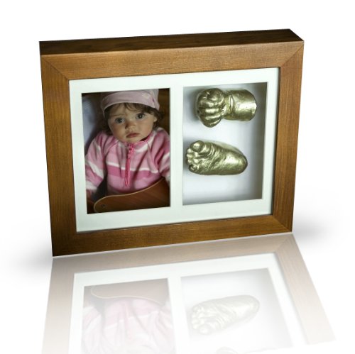 NEW PICTURE FRAME FOOT & HAND 3D CAST CASTING KIT LOVELY GIFT WALNUT