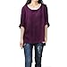Produktbild Damen Bluse Dasongff Frauen Lose Pullover Baumwolle und Leinen große Bluse Langarmshirt T-Shirt Oberteil Tops Bluse Plus Größe L~4XL (Lila, 4XL)