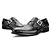 Produktbild Monk Strap Schuhe für Herren Krokoprägung aus Leder mit klassischen formellen Kleidern Derby-Schuhe mit seitlichen Schnallen und seitlichen Schnallen,Black,41EU