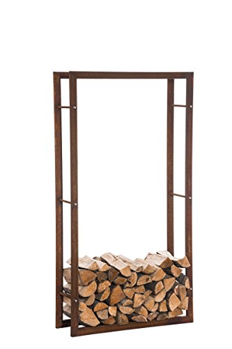 CLP Exklusiver Kaminholzständer KERI V2 aus Metall, B-Ware, bis zu 8 Größen und 2 Farben wählbar rost, 40 x 25 x 100 cm
