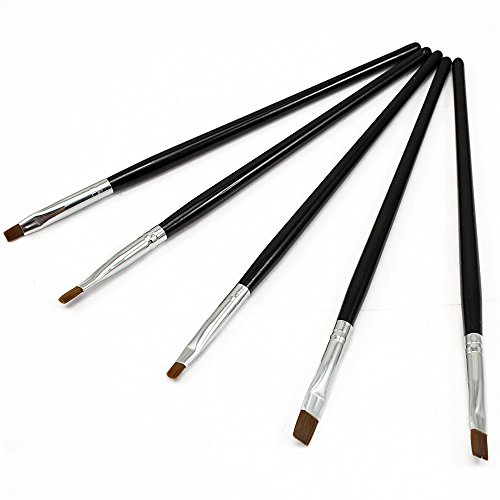 Neverland 5pcs Acrylic UV Gel Nail Art Painting Design Pen Polish Builder Brushes set