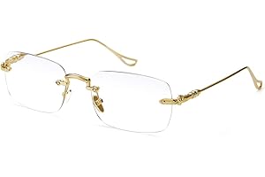 TERAISE lunettes de lecture en métal sans cadre pour hommes/femmes blocage de la lumière bleue-lunettes d'ordinateur confortables à la mode sans monture